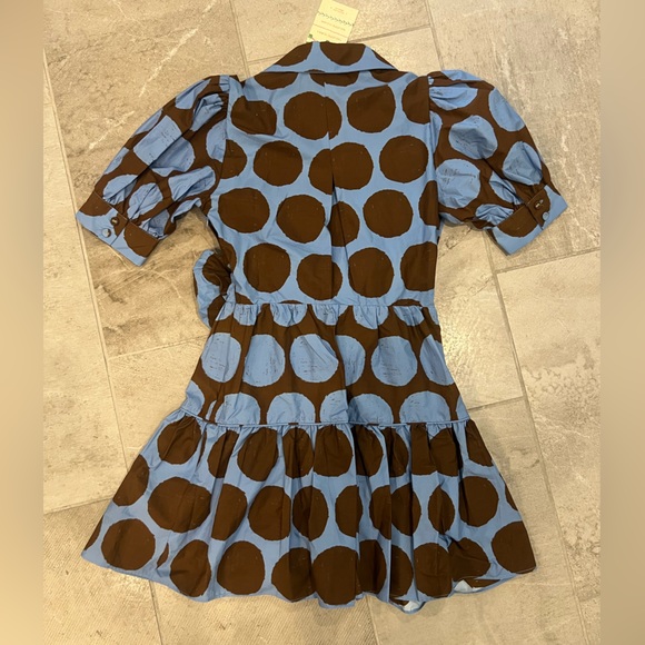 Anthropologie Farm Rio Short Sleeve Bow Front Mini Dress - Picture 4 of 5